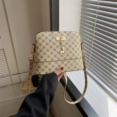 PU ādas sieviešu plecu soma Sieviešu briežu kulons rokassomas meitenei maza krusteniska soma Modes apvalka forma kurjera soma Bolsos