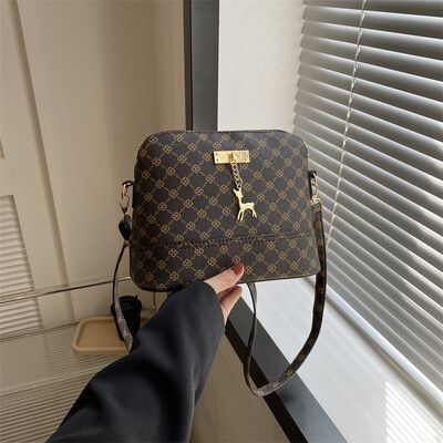 PU ādas sieviešu plecu soma Sieviešu briežu kulons rokassomas meitenei maza krusteniska soma Modes apvalka forma kurjera soma Bolsos