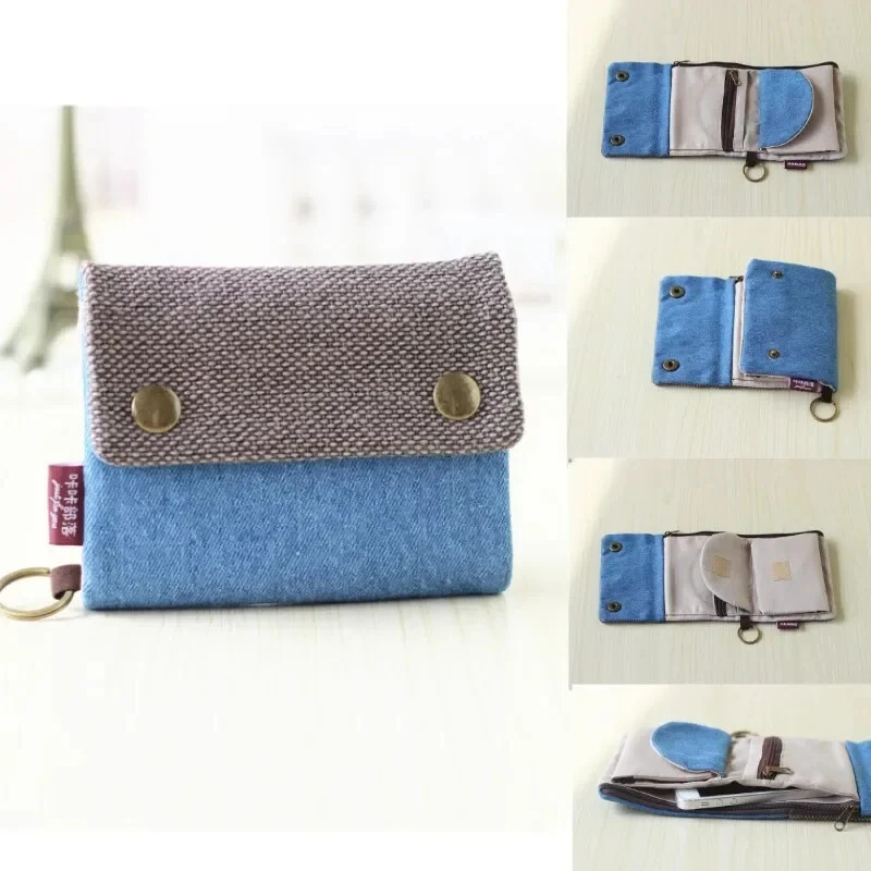 Pânză de desene animate Totoro pisică imprimată câine femei pliabil portofel scurt organizator drăguț mini geantă pentru chei de bani geantă de buzunar cu monede pentru copii