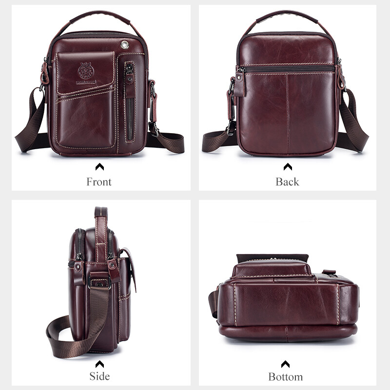 SCHLATUM 100% geantă de piept vintage din piele naturală pentru bărbați geantă de umăr geantă casual Messenger