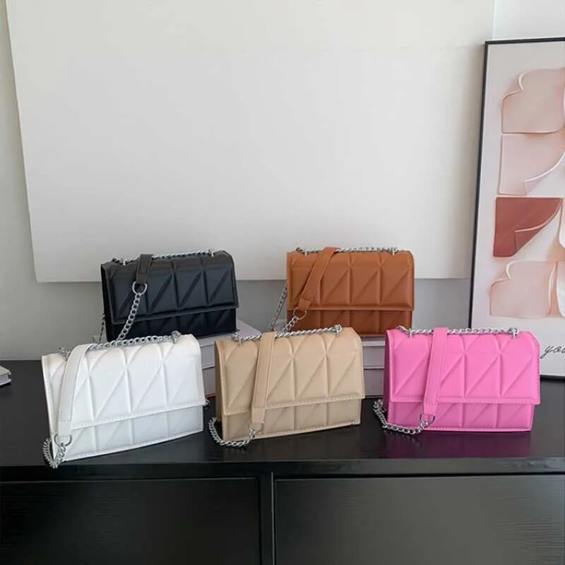 Geantă de umăr pentru femei la modă Genți de mână cu mâner din piele PU Genți de mână cu curea din lanț pentru femei Geantă de designer Сумка