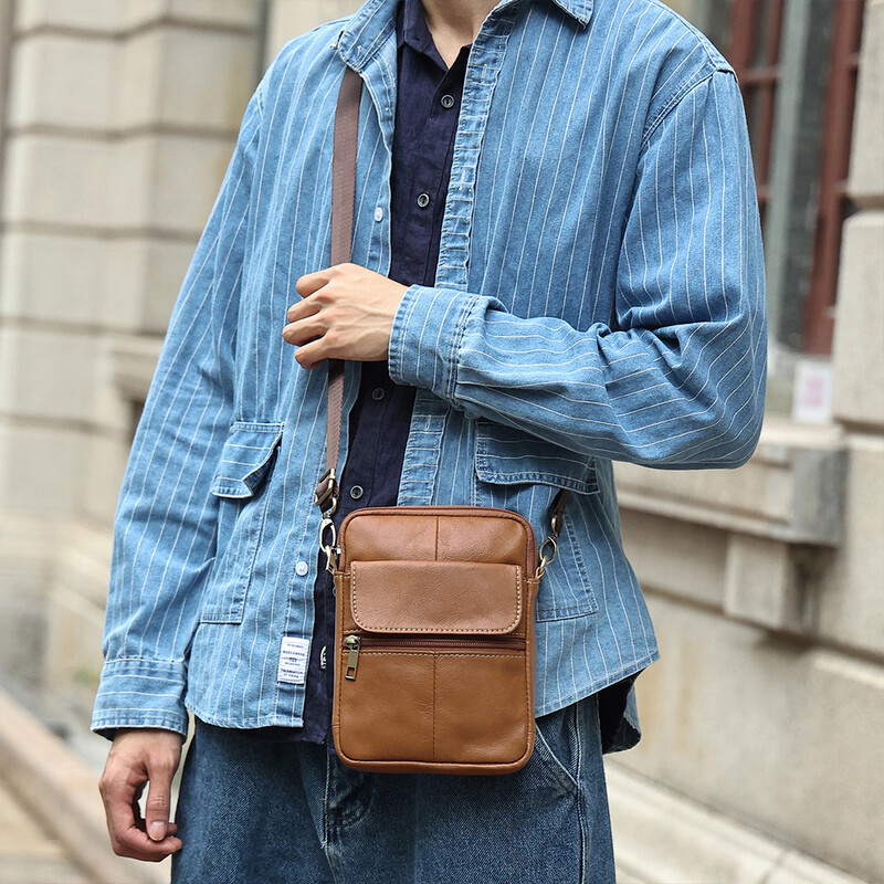 JOYIR Muška torba na rame od prave kože Modna mala kurirska torba Poslovna ležerna Crossboby torba za 7,9" tablet visokokvalitetno novo