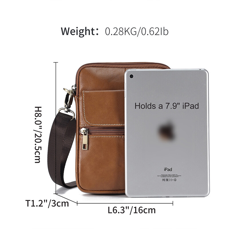 JOYIR Muška torba na rame od prave kože Modna mala kurirska torba Poslovna ležerna Crossboby torba za 7,9" tablet visokokvalitetno novo