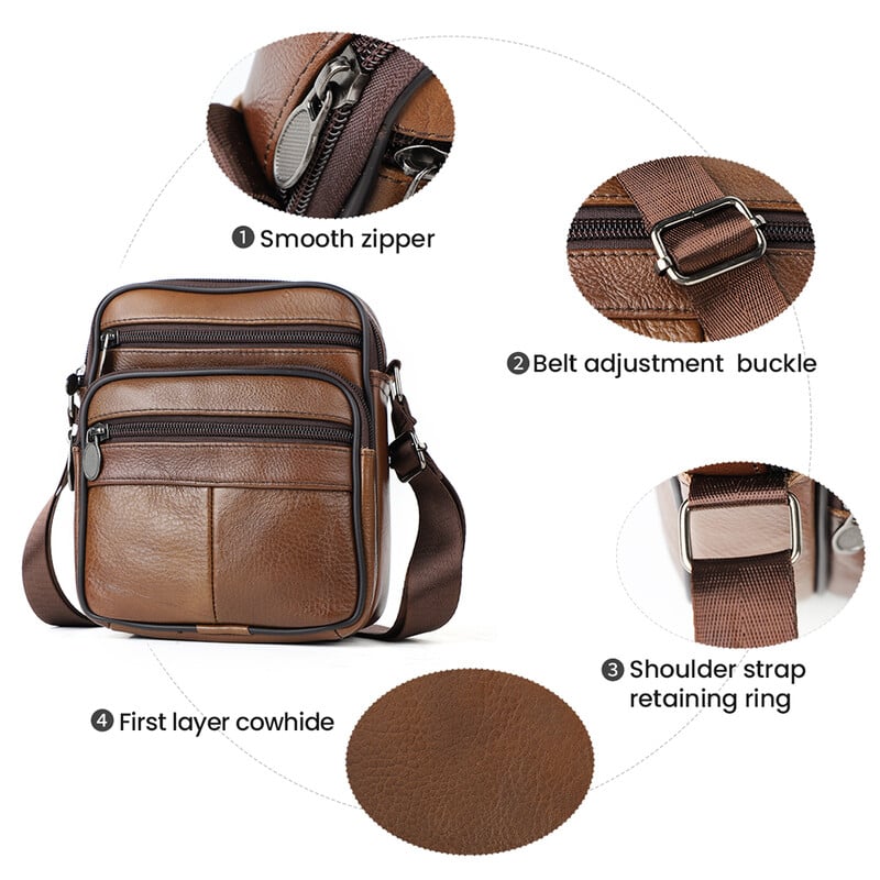 JOYIR vyriškos tikros karvės odos madingi krepšiai ant pečių Vintage Crossbody krepšys vyrams dizainerių pasiuntinių krepšys Kasdieniai rankinės krepšiai