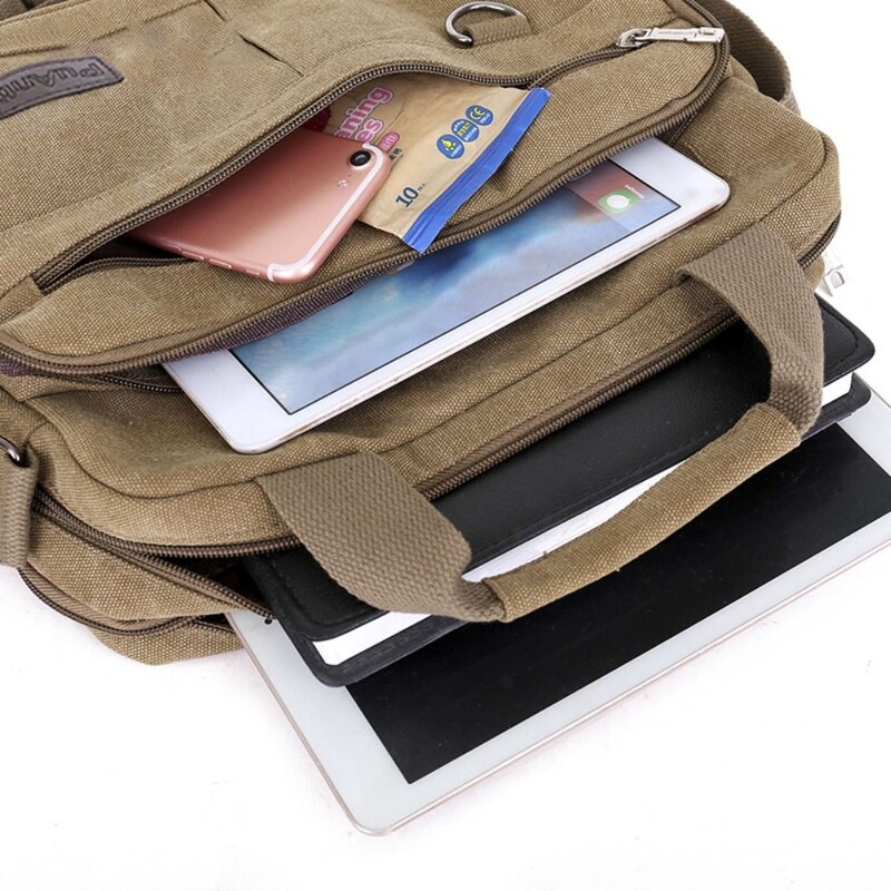 Višeslojna kurirska torba, četvrtasta torba na rame s patentnim zatvaračem, platnena putna torba za preko ramena velikog kapaciteta, uniseks