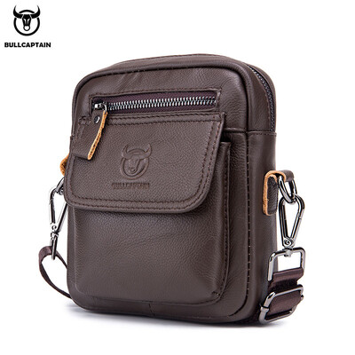 BULLCAPTAIN vīriešu kurjera soma Ādas soma vertikāla rokassomiņa plecu biznesa ikdienas retro vertikāla studentu mini kase
