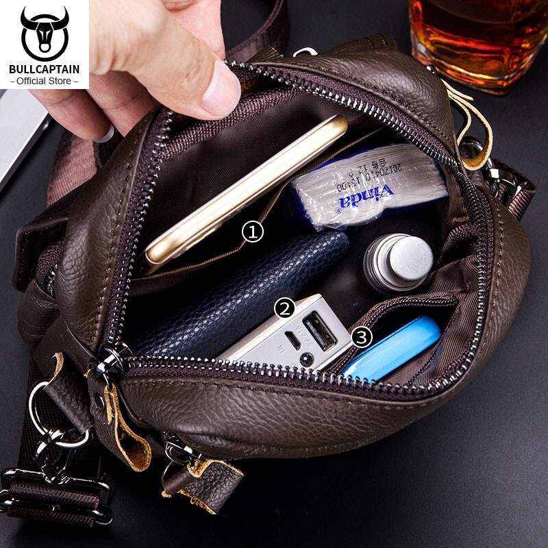 BULLCAPTAIN vīriešu kurjera soma Ādas soma vertikāla rokassomiņa plecu biznesa ikdienas retro vertikāla studentu mini kase