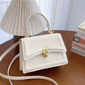 Geantă de mână versatilă, la modă, pentru femei, stil nou, primăvară, vară 2024, culoare uni, versiune coreeană, geantă mică pătrată