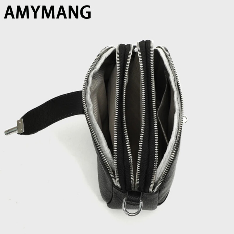 Design de buzunar cu 3 straturi Piele autentică Strat 100% piele de vacă Genți Messenger Femei Designer la modă Poșetă ocazională Portofel Sac A Main