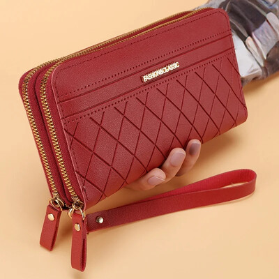 Μακρύ γυναικείο πορτοφόλι Γυναικείο πορτοφόλι Φούντα κέρμα Πορτοφόλι Θήκη κάρτας Πορτοφόλια Θηλυκό Pu Δερμάτινο Clutch Τσάντα Χρημάτων Pu Δερμάτινο πορτοφόλι