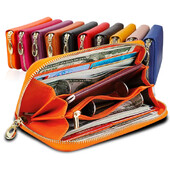 Portofel din piele naturală pentru femei Portofele pentru femei cu blocare RFID, cu fermoar de călătorie de mare capacitate, posetă pentru femei, portofele lungi pentru telefon