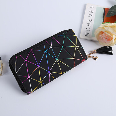 Portofel simplu pentru dama Portofel pentru femei din piele Portofel scurt pentru femeie cu diamante Poșete cu fermoar cu ciucuri Geanta pentru telefonul mobil