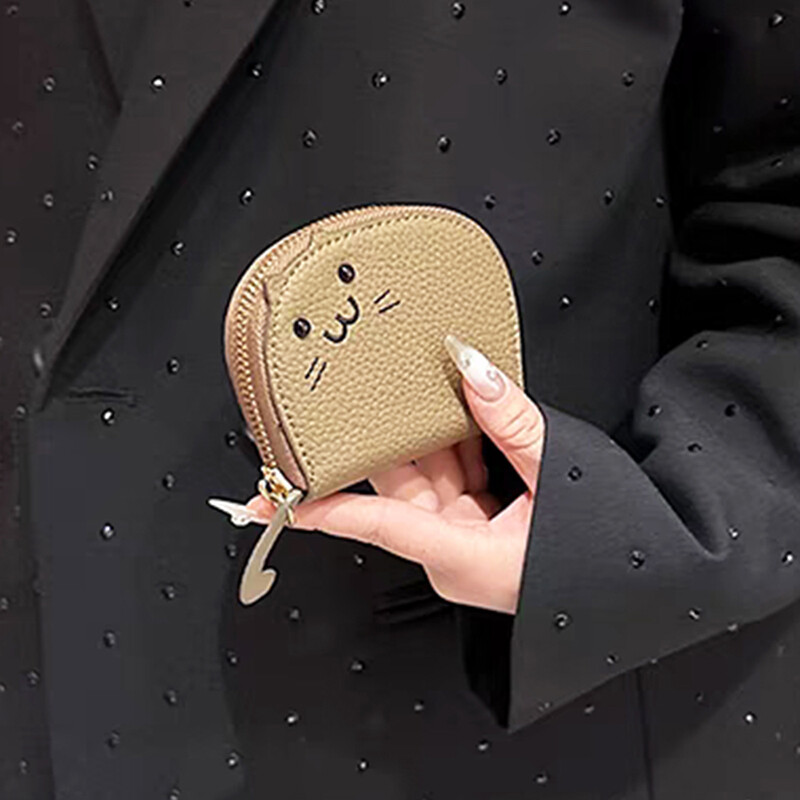 Drăguță pisică portofel din piele naturală cu scrisori personalizate, portabil, în stil coreean, portmoneu, femeie, minunat, ocazional, suport pentru carduri, cadou