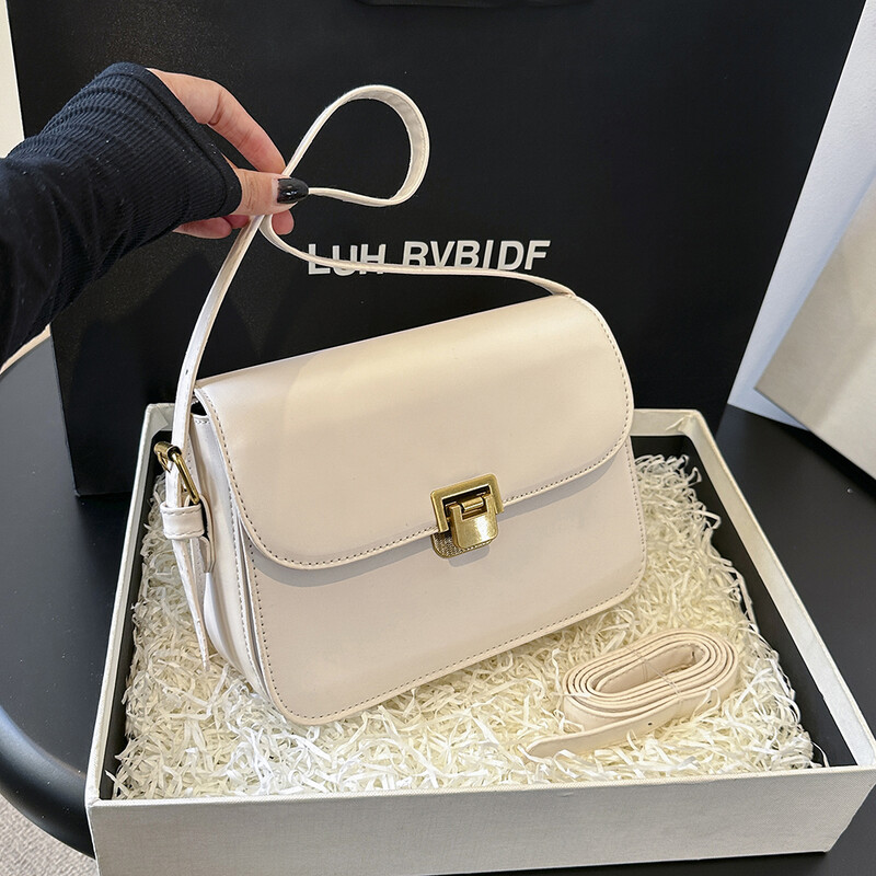 Geantă de umăr din piele PU pentru femei, geantă pătrată mică, marca tendinței 2024, geantă de designer de lux, genți de mesager de modă, ghiozdan vintage