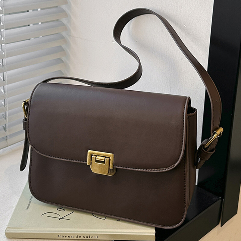 Geantă de umăr din piele PU pentru femei, geantă pătrată mică, marca tendinței 2024, geantă de designer de lux, genți de mesager de modă, ghiozdan vintage