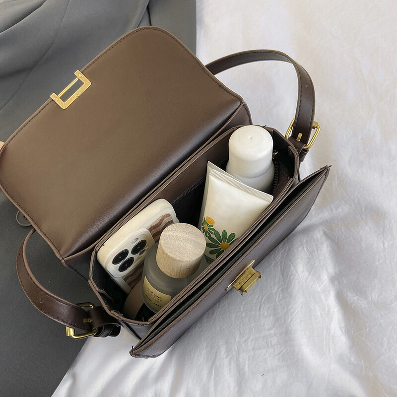 Geantă de umăr din piele PU pentru femei, geantă pătrată mică, marca tendinței 2024, geantă de designer de lux, genți de mesager de modă, ghiozdan vintage