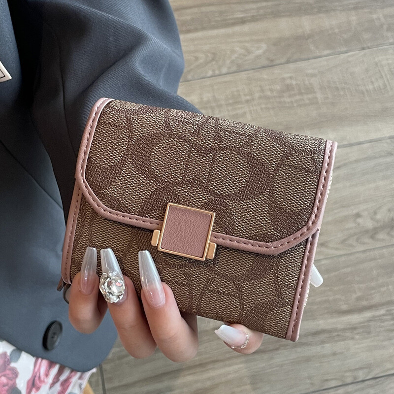 Luksusa dizainera ādas maks Sieviešu vairāku karšu un fotoattēlu sloti ar rāvējslēdzēja maisiņu Augstas klases īss maks