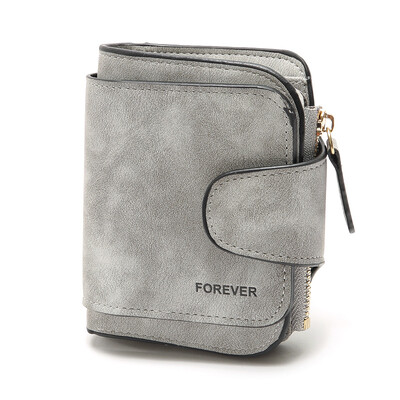 Portofele scurte de damă la modă Piele PU Mat Mici ocazional Poșetă de monede Fermoar Geantă de bani Poșetă cu fermoar Suport card de credit Clip