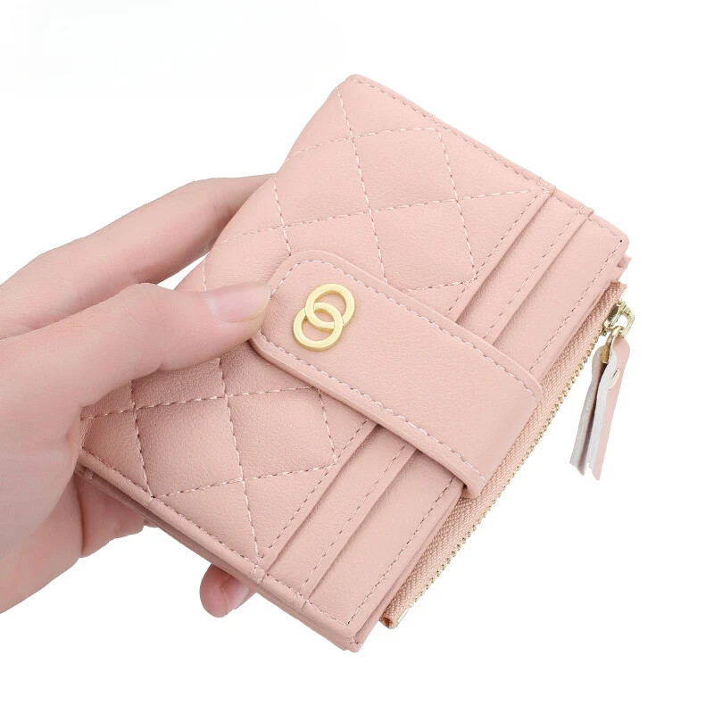 Portofel scurt pentru femei Portofel din piele PU cu fermoar Suporturi de carduri Geantă mică cu fermoar Poșetă pentru monede Portofele negre roșii pentru femei