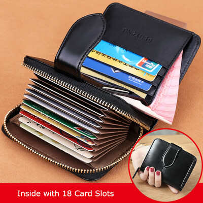 Portofel pentru femei din ceară cu ulei, piele naturală, mic, scurt, fermoar, cu fermoar, portmonee, portofele roșii pentru femei, portofel RFID de înaltă calitate