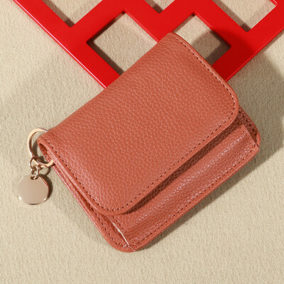 Portofel pentru femei în stil coreean nou, portmoneu simplu de culoare solidă Geantă portabilă de depozitare a cardurilor de credit