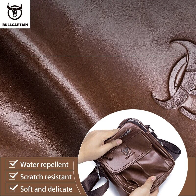 BULLCAPTAIN Vīriešu ādas kurjera soma Retro plecu somas Mazas krustveida somas Maki Ikdienas rokassomiņas komplekts ceļojumu rokassomiņai