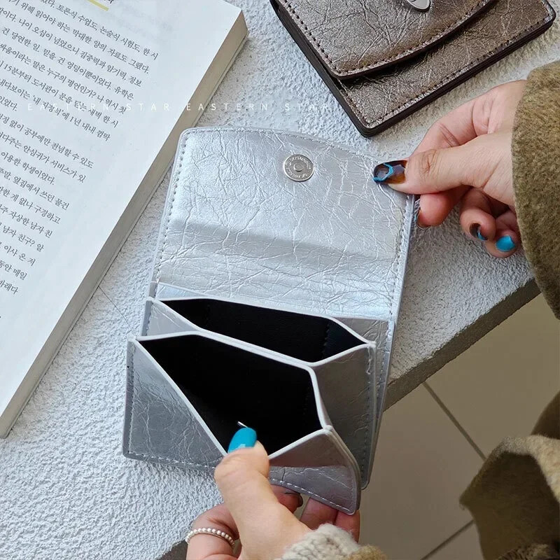 Korejas modes maka karte vienkrāsu sērijas vienkāršības monētu somiņa saldai meitenei āra pārnēsājamai bankas studenta kartes turētājam