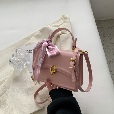 1 bucată de geantă pătrată mică de mână de culoare pură, geantă versatilă cu un singur umăr pentru femei care pot ține telefoane mobile