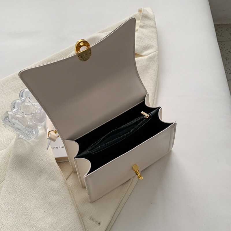 1 bucată de geantă pătrată mică de mână de culoare pură, geantă versatilă cu un singur umăr pentru femei care pot ține telefoane mobile