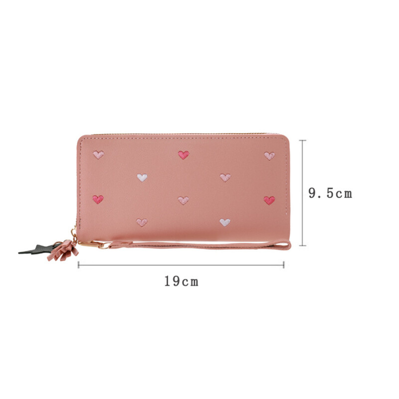 Portofele lungi pentru femei Portofele de lux cu inimă de dragoste pentru doamne, fete, bani, buzunar, suport pentru carduri, portofele pentru femei, pochette pentru telefon