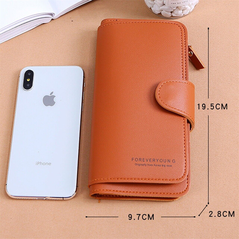 Portofel din piele pentru femei la modă Poșetă lungă Suport card pentru telefon Husă Ambreiaj de capacitate mare Doamnă fete Suport card de identitate pentru telefon mobil