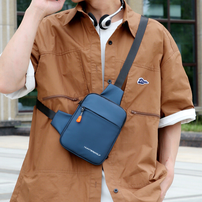 Moderna vīriešu plecu soma ar krūtīm, Oksfordas auduma krusteniska soma ikdienišķai diagonālai Day Tide maza kvadrātveida soma vīriešiem