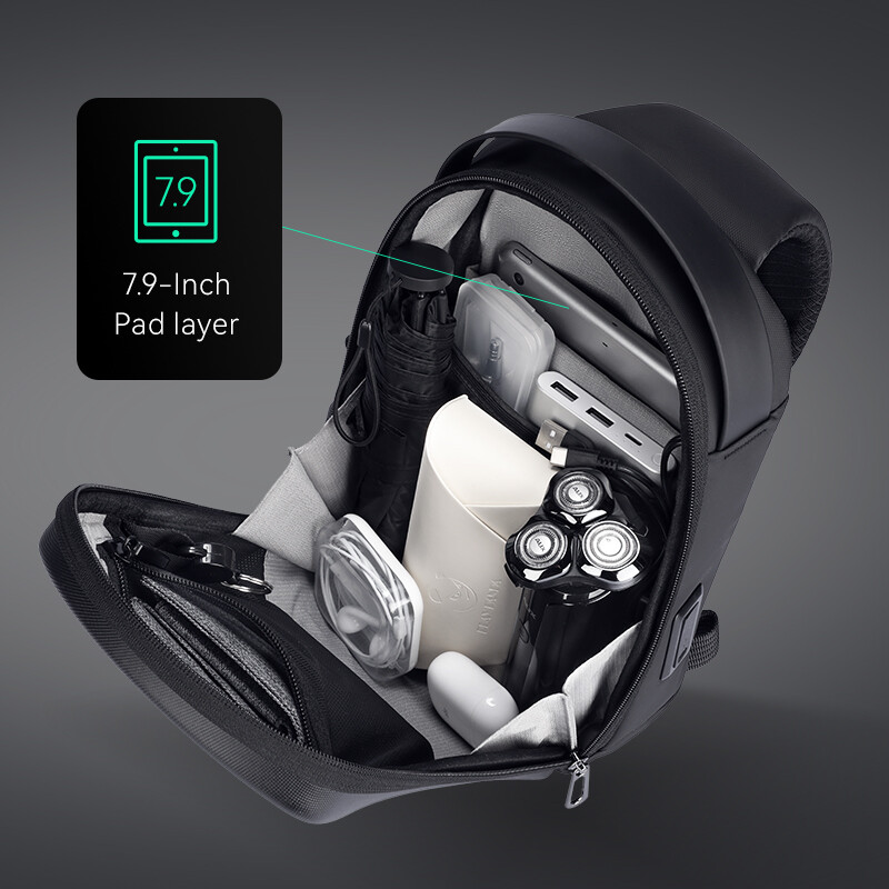 MarkRyden The Ratio Arc Mini: Čvrsta vodootporna dnevna torba preko ramena USB priključak