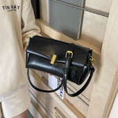 Geanta de dama Fold Flap Lock Genți de umăr de modă Pu Geantă solidă de tip Crossbody 2024 Vente fierbinte Genți de ambreiaj pentru femei Bolsas Femininas