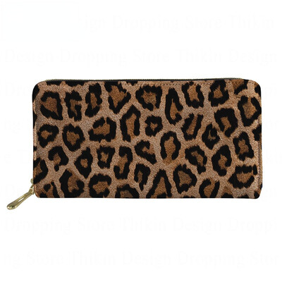 Sieviešu maks, ādas modes gradients, leoparda apdruka, auduma somiņa ar monētu kabatu Busniess Femme Wallets Carteras 2021