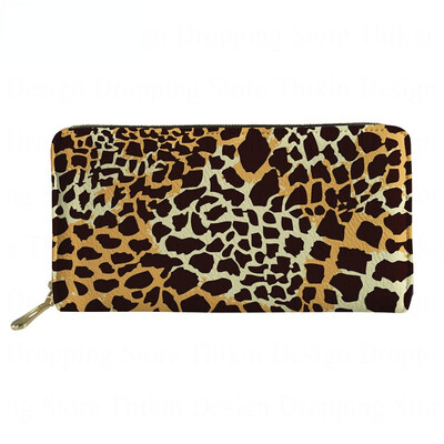 Sieviešu maks, ādas modes gradients, leoparda apdruka, auduma somiņa ar monētu kabatu Busniess Femme Wallets Carteras 2021