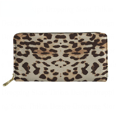 Sieviešu maks, ādas modes gradients, leoparda apdruka, auduma somiņa ar monētu kabatu Busniess Femme Wallets Carteras 2021