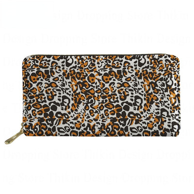 Sieviešu maks, ādas modes gradients, leoparda apdruka, auduma somiņa ar monētu kabatu Busniess Femme Wallets Carteras 2021