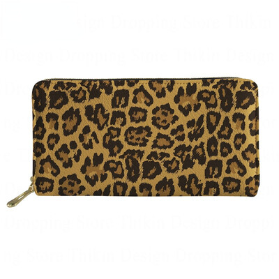 Sieviešu maks, ādas modes gradients, leoparda apdruka, auduma somiņa ar monētu kabatu Busniess Femme Wallets Carteras 2021