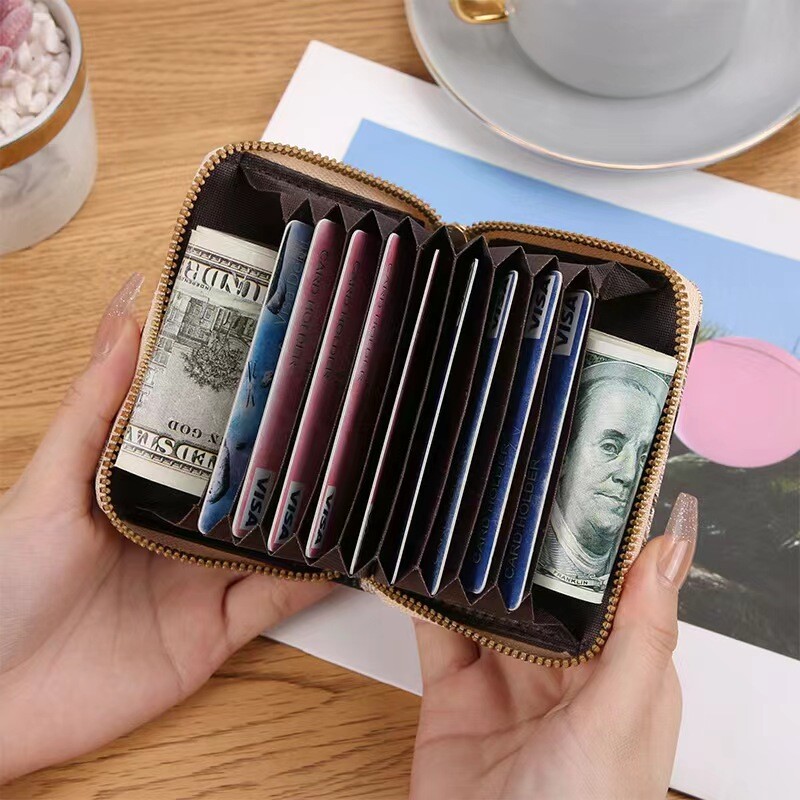 Leoparda apdrukas īss maks, rāvējslēdzēja monētu soma, sieviešu PU soma