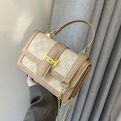 Geantă de toamnă 2024 pentru femei, geantă de umăr cu lanț, geantă de modă pentru femei, personalizată retro, portabilă, mică, pătrată