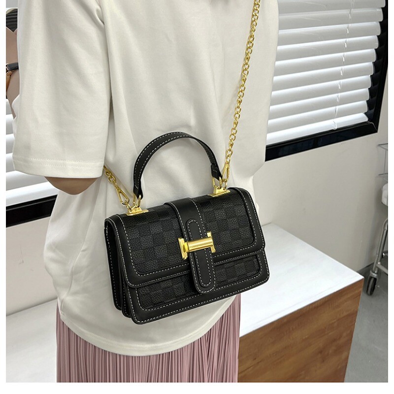Geantă de toamnă 2024 pentru femei, geantă de umăr cu lanț, geantă de modă pentru femei, personalizată retro, portabilă, mică, pătrată