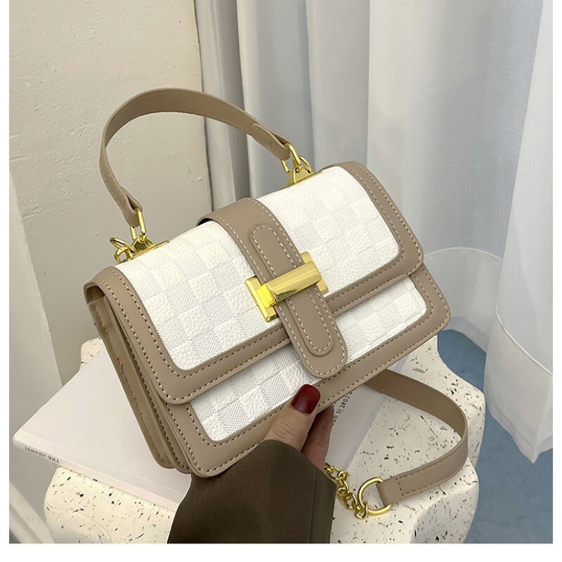 Geantă de toamnă 2024 pentru femei, geantă de umăr cu lanț, geantă de modă pentru femei, personalizată retro, portabilă, mică, pătrată