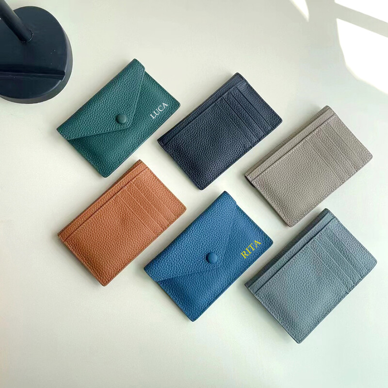 Inițiale personalizate Portofel mic din piele naturală Moda de lux Personalizați Nume Plic Suport card Poșetă Dropshiping Cadou DIY