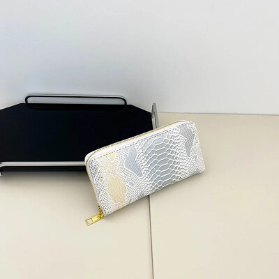 Poșetă pentru monede pentru femei, piele de crocodil, portofel lung pentru femei, cu design serpentin, poșete pentru telefon pentru doamne, posesor de card, geantă de bani, sac