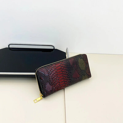 Poșetă pentru monede pentru femei, piele de crocodil, portofel lung pentru femei, cu design serpentin, poșete pentru telefon pentru doamne, posesor de card, geantă de bani, sac