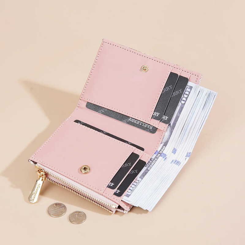 2024. gada jauns sieviešu īss maciņš, modes serpentīna raksts, mazs ādas rāvējslēdzēja monētu maciņš, vienkāršs salokāms karšu turētājs naudas soma