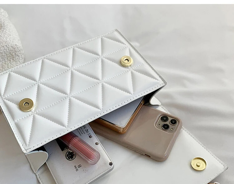 2024, genți de mână clasice cu lanț de modă, în carouri, genți de umăr pentru femei, genți de mână pătrate din piele PU pentru cadou pentru doamne