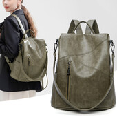 SYZM Rucsaci din piele naturală pentru femei Rucsac antifurt Rucsac multifuncțional la modă, ghiozdan impermeabil de capacitate mare