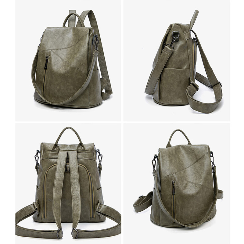 SYZM Rucsaci din piele naturală pentru femei Rucsac antifurt Rucsac multifuncțional la modă, ghiozdan impermeabil de capacitate mare
